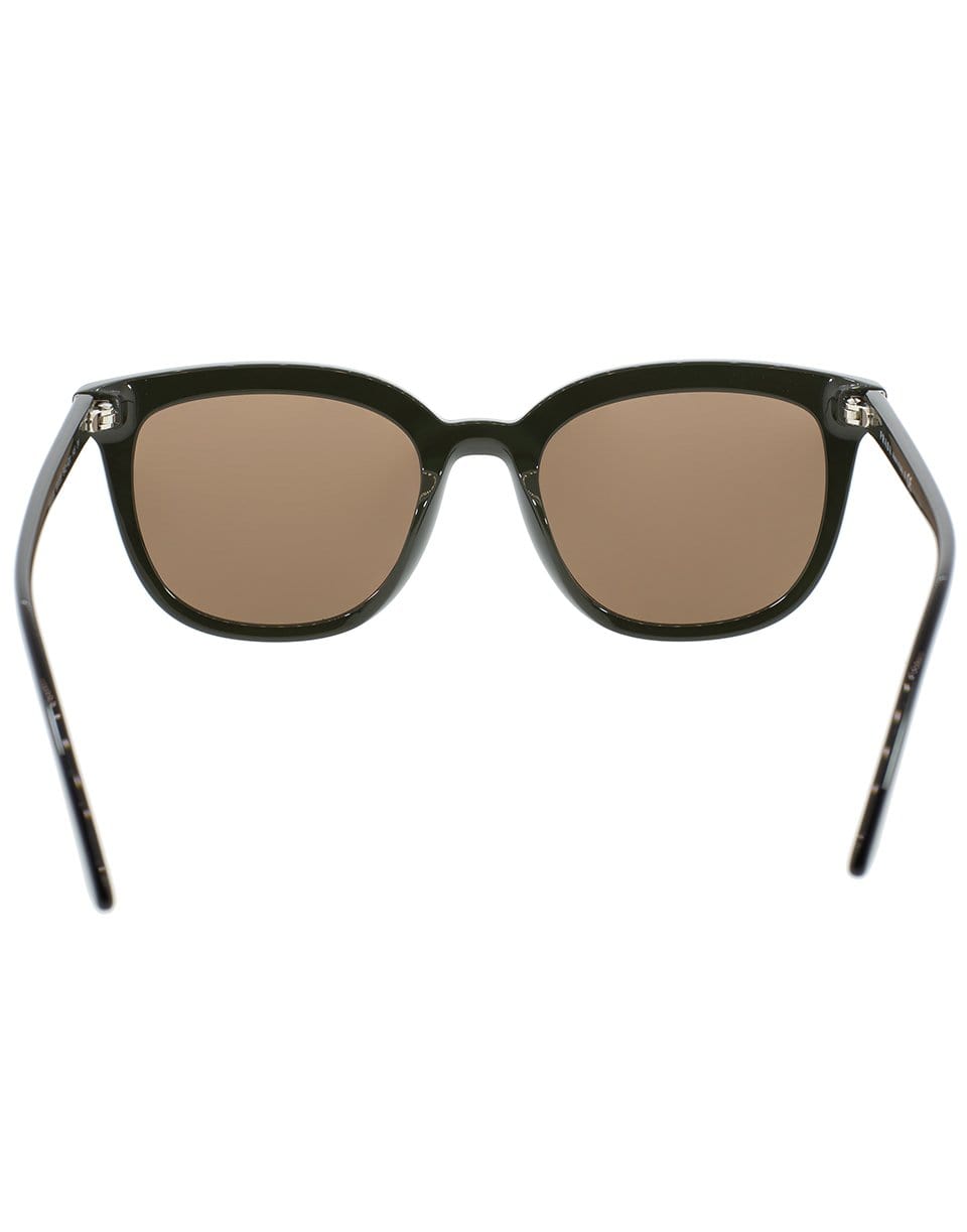 PRADA-Square Mirrored Lens Sunglasses-BLK/GRN
