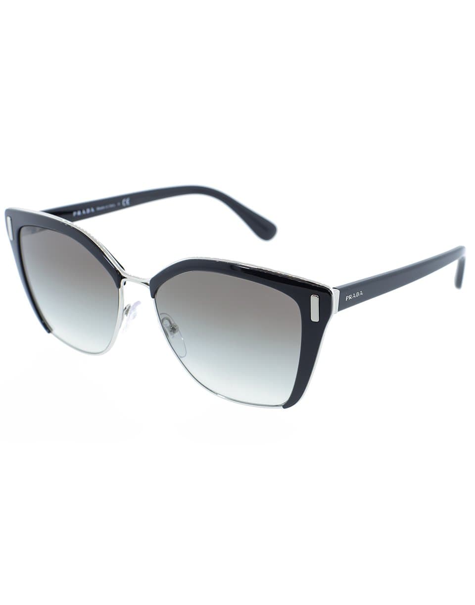 PRADA-Black Full Rim Frame Sunglasses-BLK/SLVR
