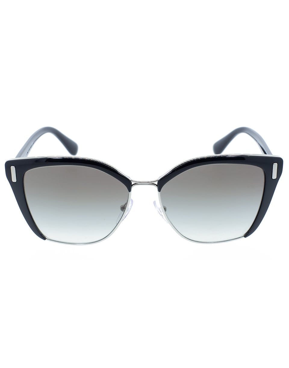 PRADA-Black Full Rim Frame Sunglasses-BLK/SLVR