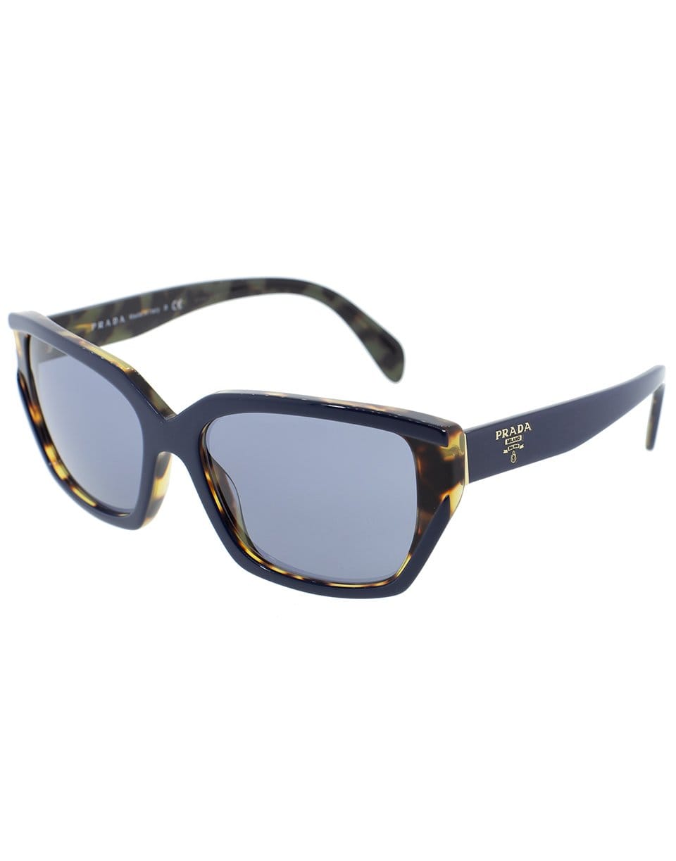 PRADA-Contrast Rectangle Sunglasses-BLUE