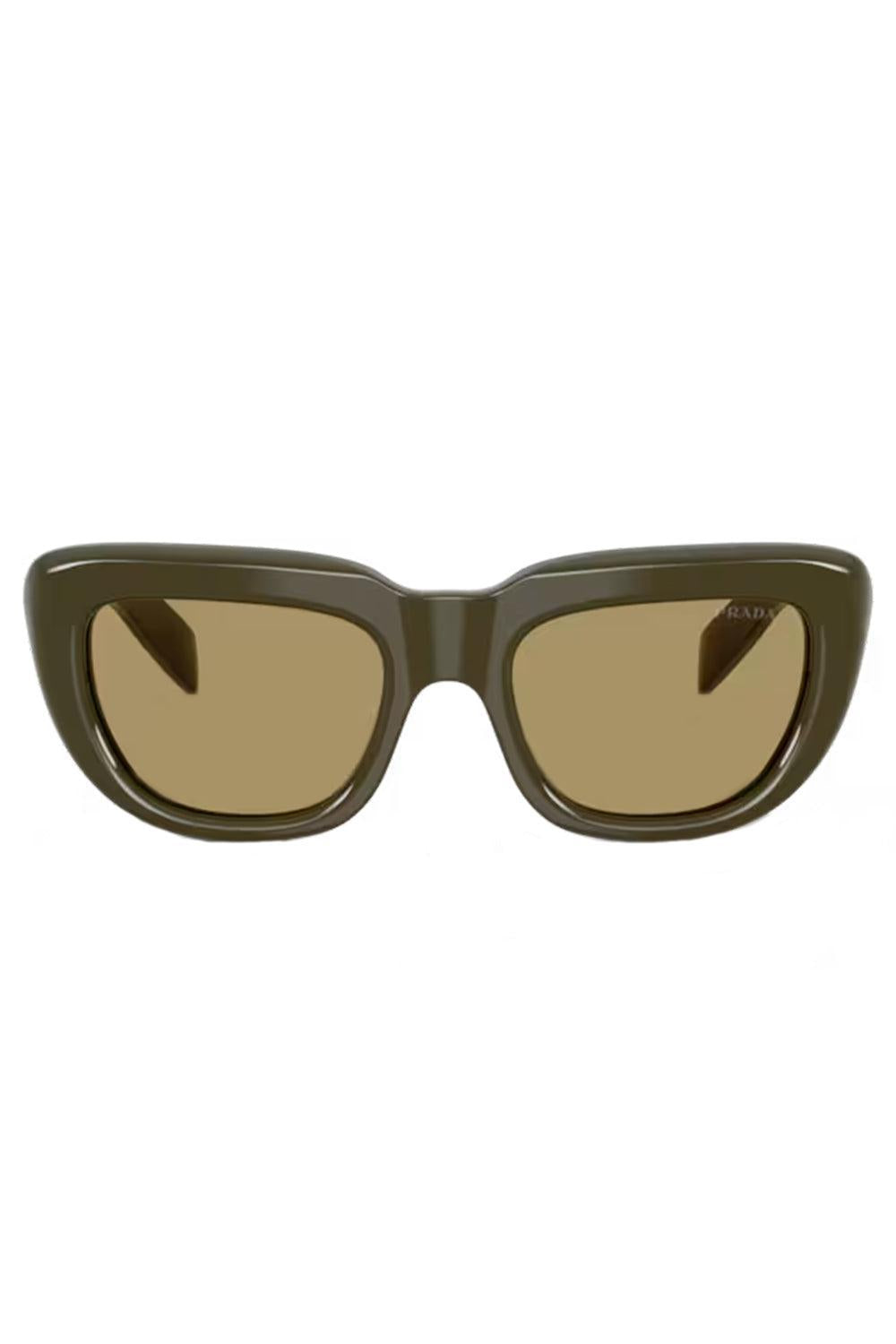 Square Cat Eye Sunglasses - Laurel Green Olive-GREEN-ACCESSORIESUNGLASSES-PRADA