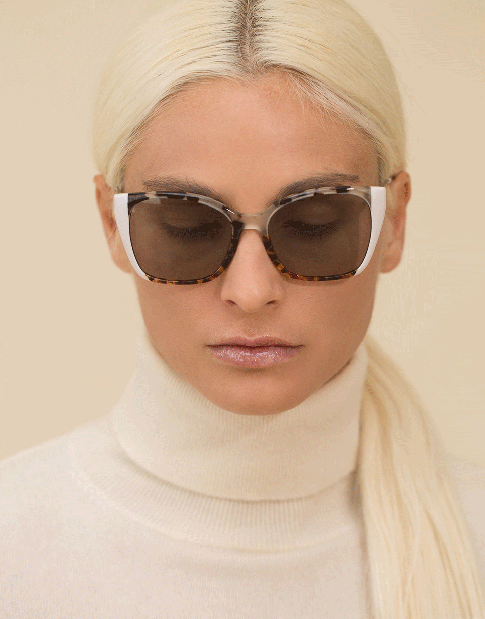 PRADA-Havana and Ivory Cat Eye Sunglasses-HAV/IVRY