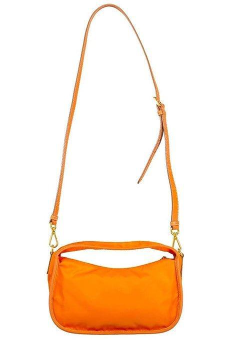 PRADA-Saffiano Trim Tessuto Hobo Bag-ORANGE