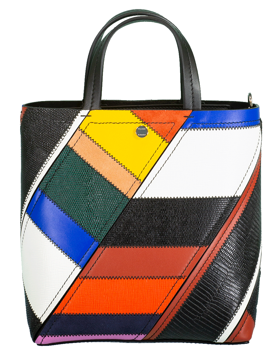 PROENZA SCHOULER-Patchwork Small Hex Tote-BLK/MULT