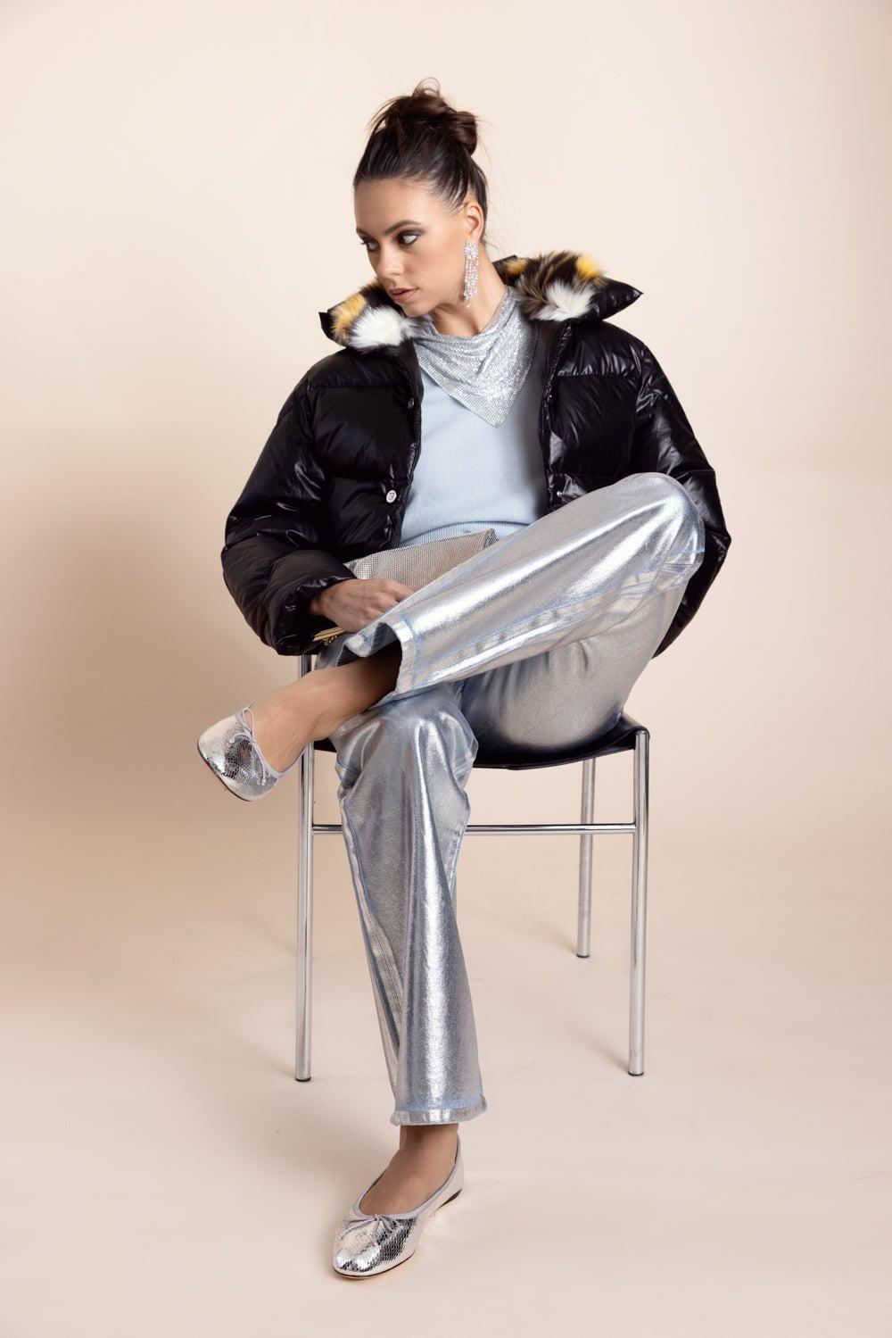 RABANNE-Faux Fur Puffer Jacket-