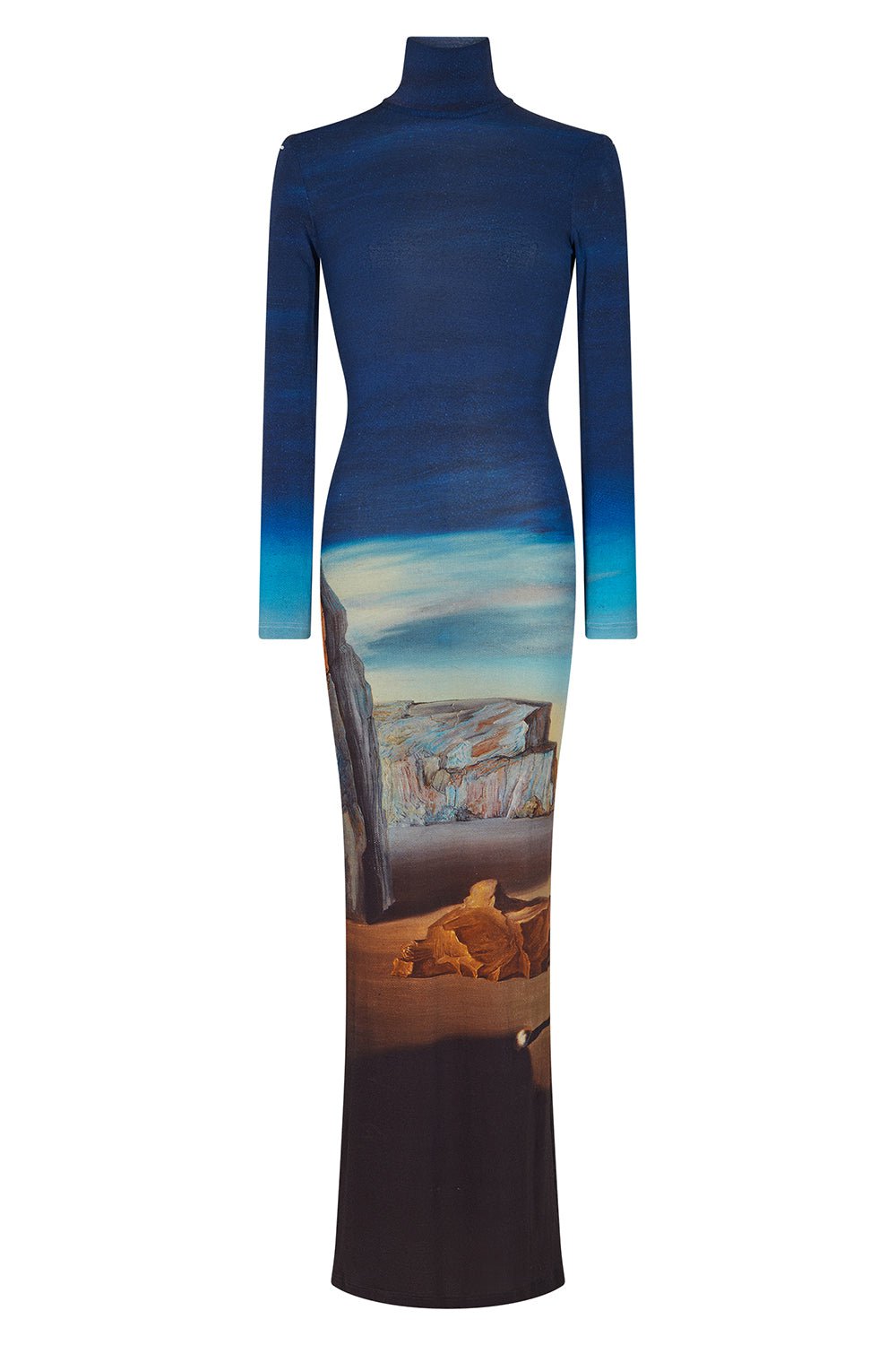 RABANNE-Mock Neck Maxi Dress-