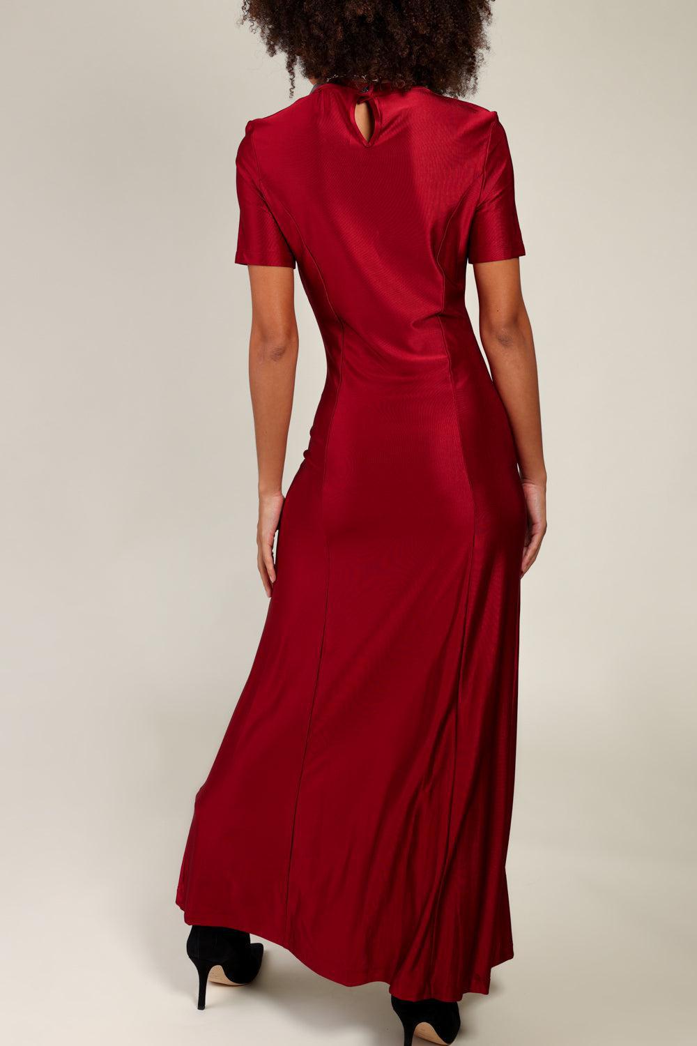 RUCHED BUTTONED MIDI DRESS-SCRLT RD-36-CLOTHINGDRESSCASUAL-Vendor