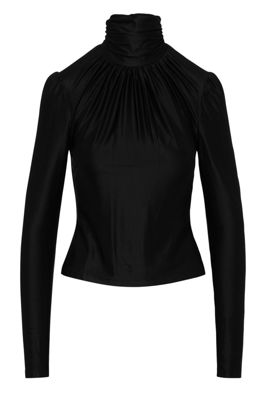 RABANNE-Gathered Turtleneck - Black-