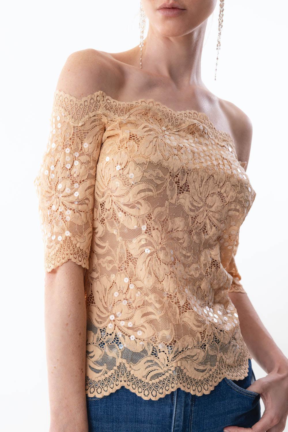 RABANNE-Off The Shoulder Haute Top-