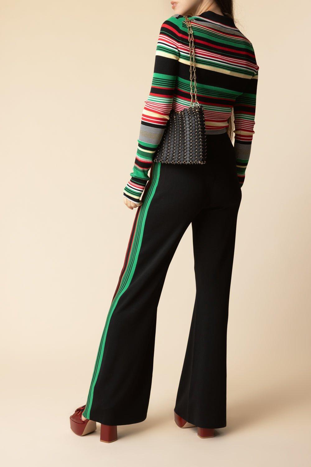 RABANNE-Long Sleeve Striped Pullover-