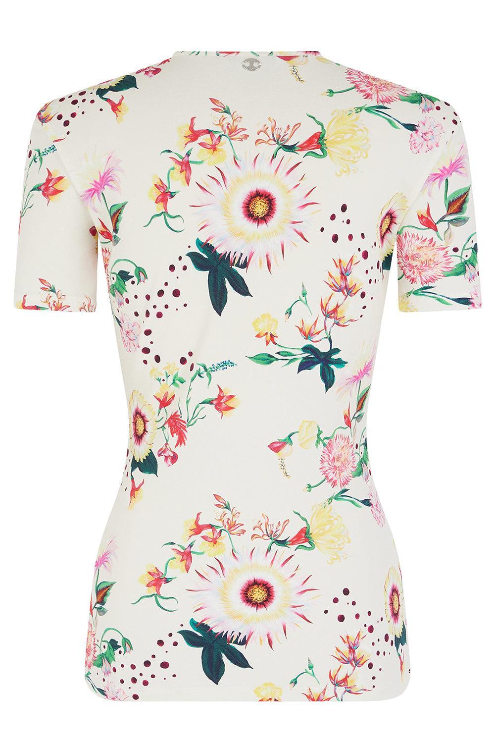 Short Sleeve Floral Top-YLWRDBLU-34-CLOTHINGTOPT-SHIRT-RABANNE