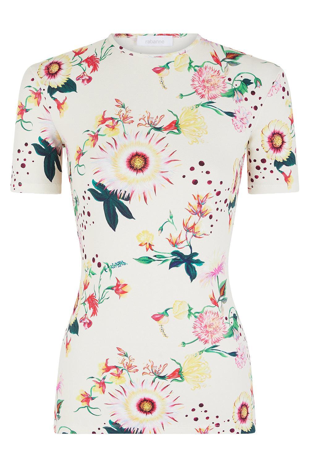 Short Sleeve Floral Top-YLWRDBLU-34-CLOTHINGTOPT-SHIRT-RABANNE