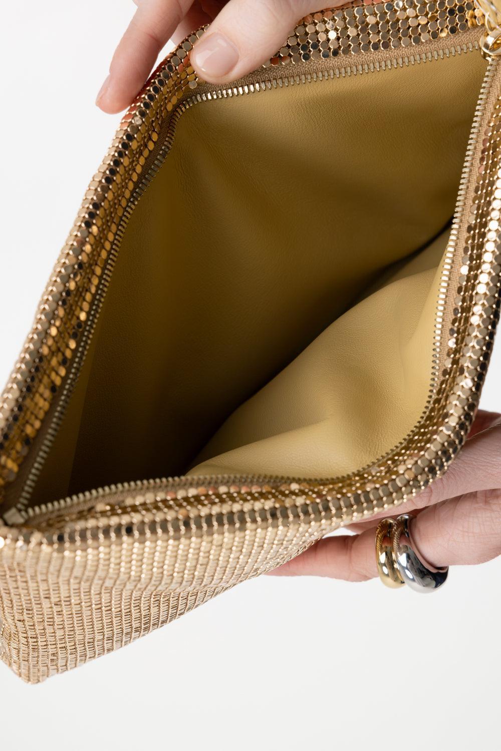 METALLIC WRISTLET CLUTCH - GOLD-GOLD-O/S-HANDBAGCLUTCHES-RABANNE