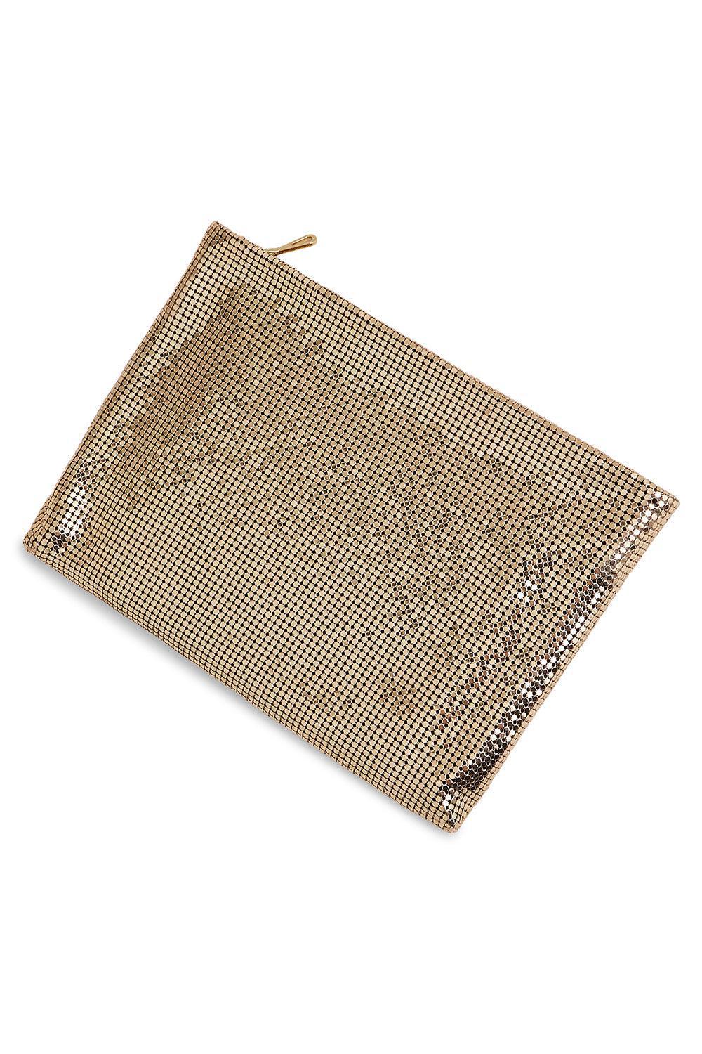 METALLIC WRISTLET CLUTCH - GOLD-GOLD-O/S-HANDBAGCLUTCHES-RABANNE