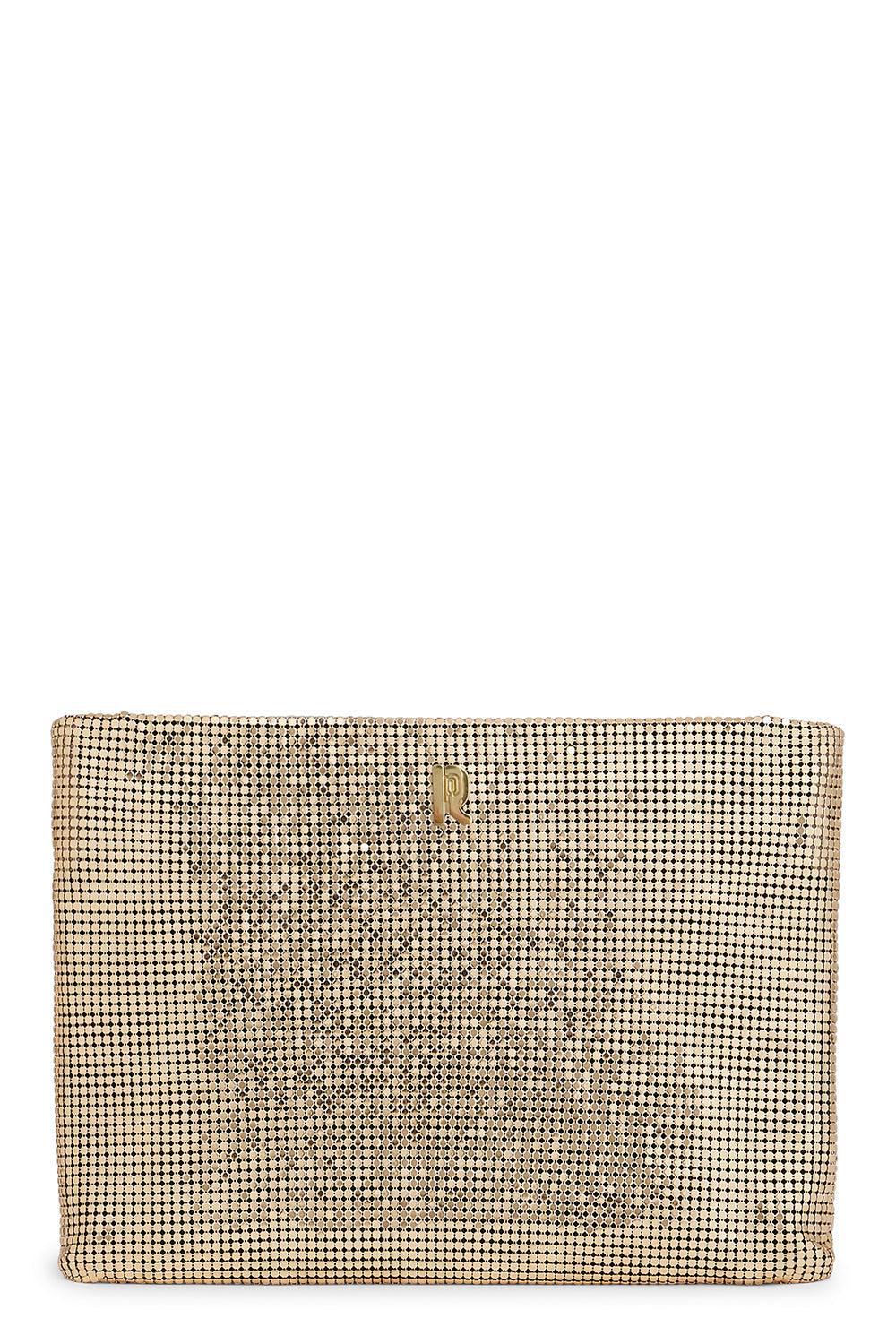 METALLIC WRISTLET CLUTCH - GOLD-GOLD-O/S-HANDBAGCLUTCHES-RABANNE