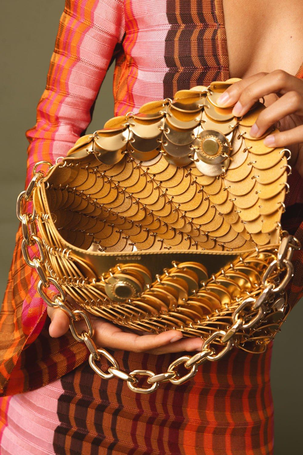 RABANNE-Paco Clutch Bag - Gold-GOLD