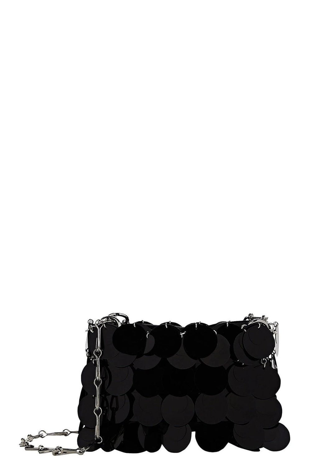 RABANNE-Black Sparkle Nano Handbag-BLACK