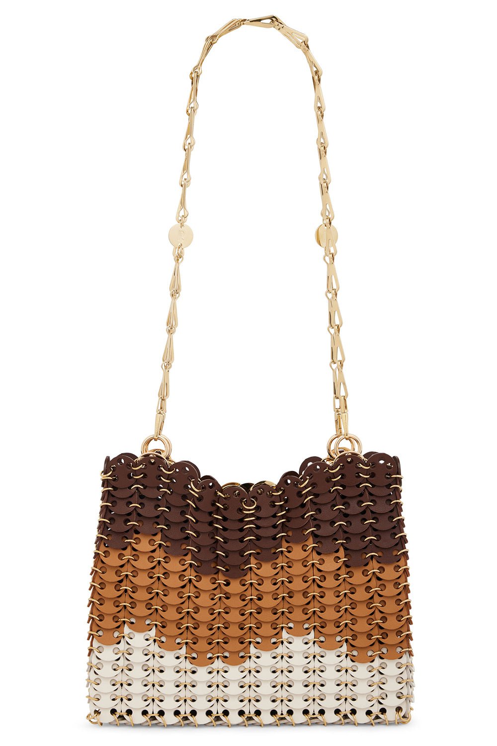 RABANNE-Iconic1969 Bag - Brown Shades-BROWN/OFF WHITE/LIGHT