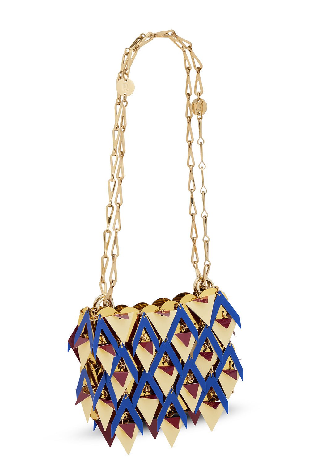 RABANNE-Sparkle Nano Bag - Blue Gold-CREAM/RED/BLUE/GOLD