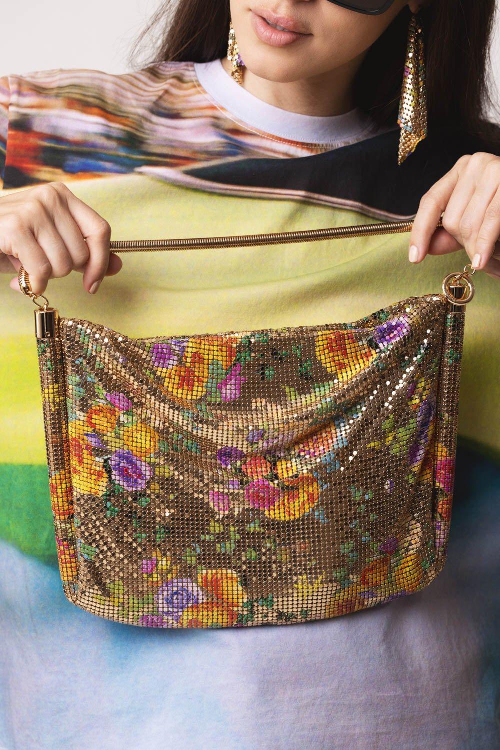 RABANNE-Pixel Tube Bag - Flower-FLOWER/YELLOW/ORANGE