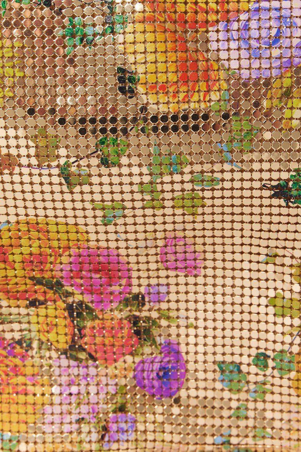 RABANNE-Pixel Tube Bag - Flower-FLOWER/YELLOW/ORANGE