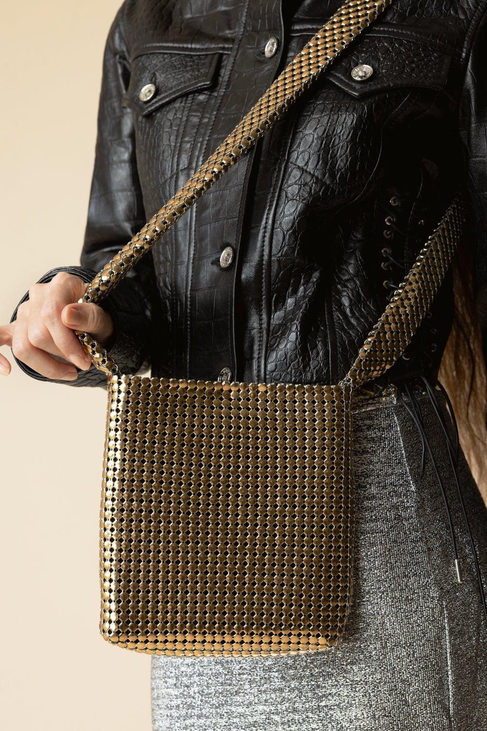 RABANNE-Mini Pixel Bag - Gold-GOLD