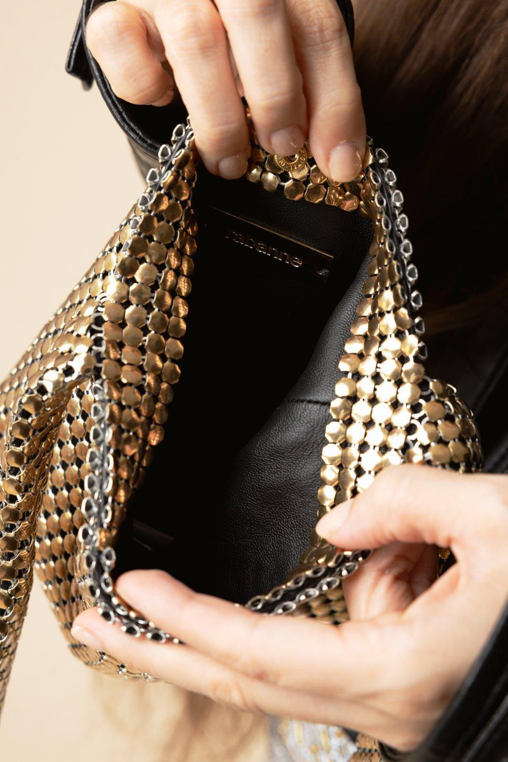 RABANNE-Mini Pixel Bag - Gold-GOLD