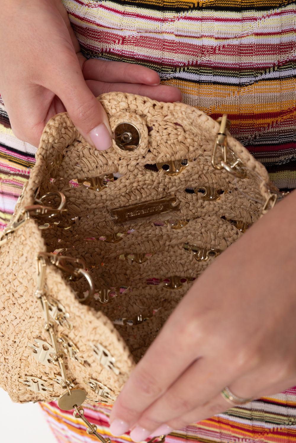 1969 SQUARE BAG - NATURAL/GOLD-NATLTGLD-O/S-HANDBAGSHOULDER-RABANNE