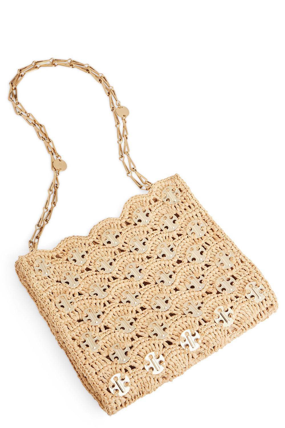 1969 SQUARE BAG - NATURAL/GOLD-NATLTGLD-O/S-HANDBAGSHOULDER-RABANNE