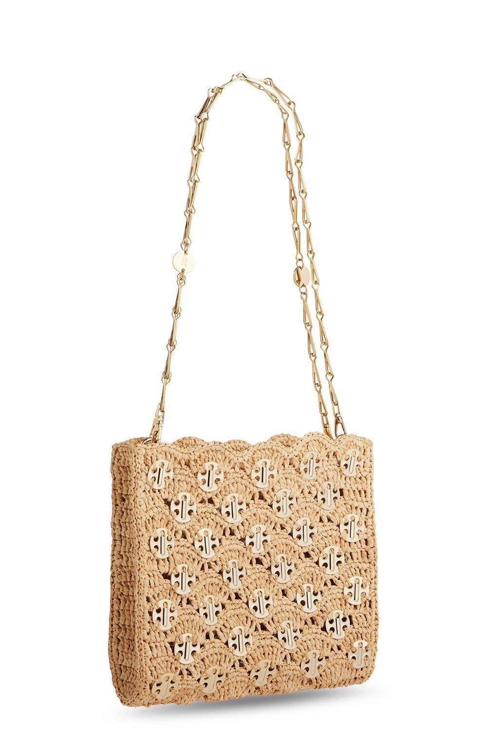 1969 SQUARE BAG - NATURAL/GOLD-NATLTGLD-O/S-HANDBAGSHOULDER-RABANNE