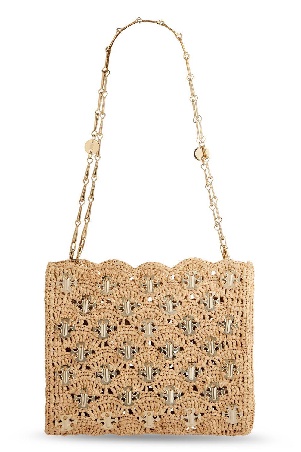 1969 SQUARE BAG - NATURAL/GOLD-NATLTGLD-O/S-HANDBAGSHOULDER-RABANNE