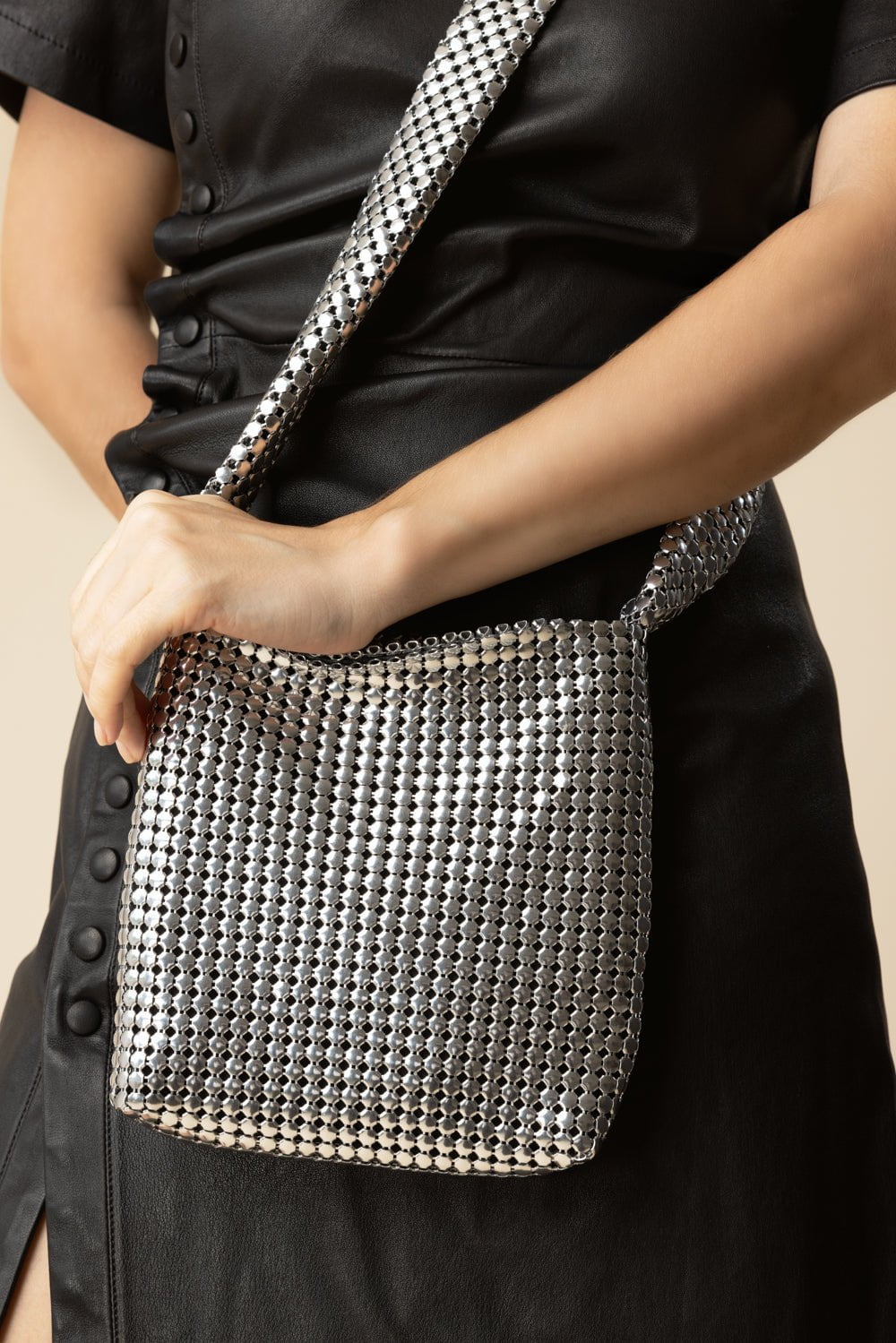 RABANNE-Mini Pixel Bag - Silver-SILVER