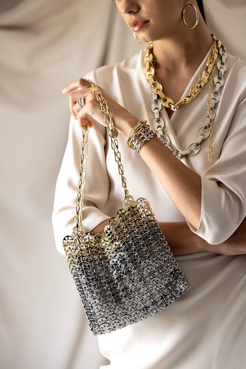 RABANNE-1969 Skyline Handbag-SLV/GLD