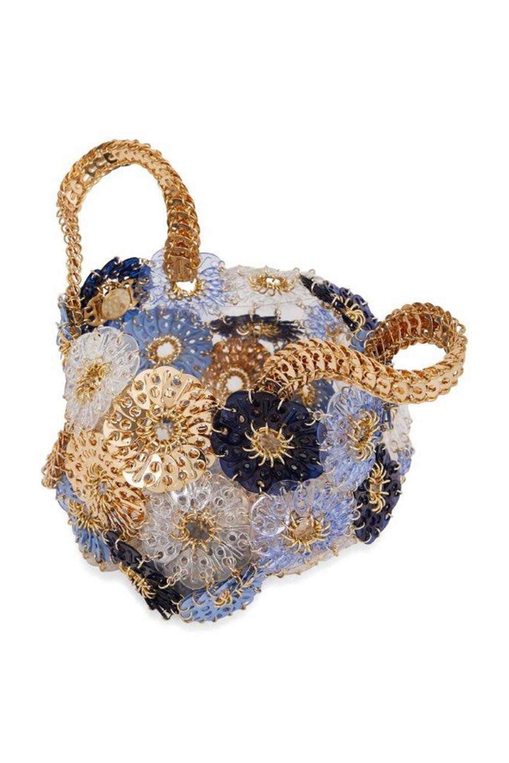 Top Handle Sac A Main Bag-BLEU/GOLD-HANDBAGTOP HANDLE-RABANNE