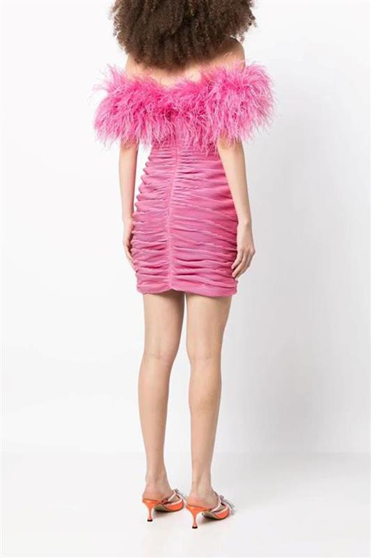 RACHEL GILBERT-Zion Mini Pleated Dress- Pink-