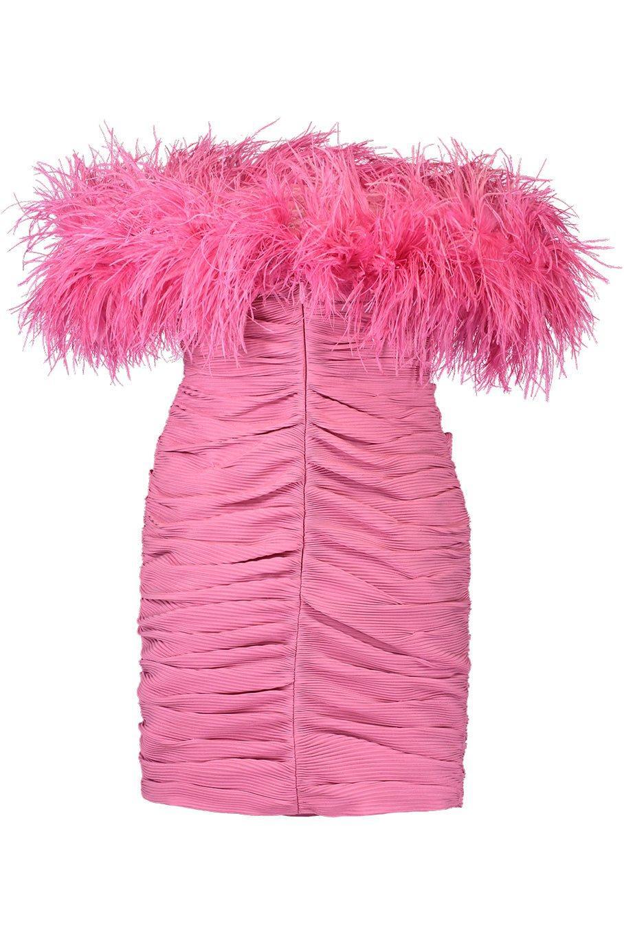 RACHEL GILBERT-Zion Mini Pleated Dress- Pink-