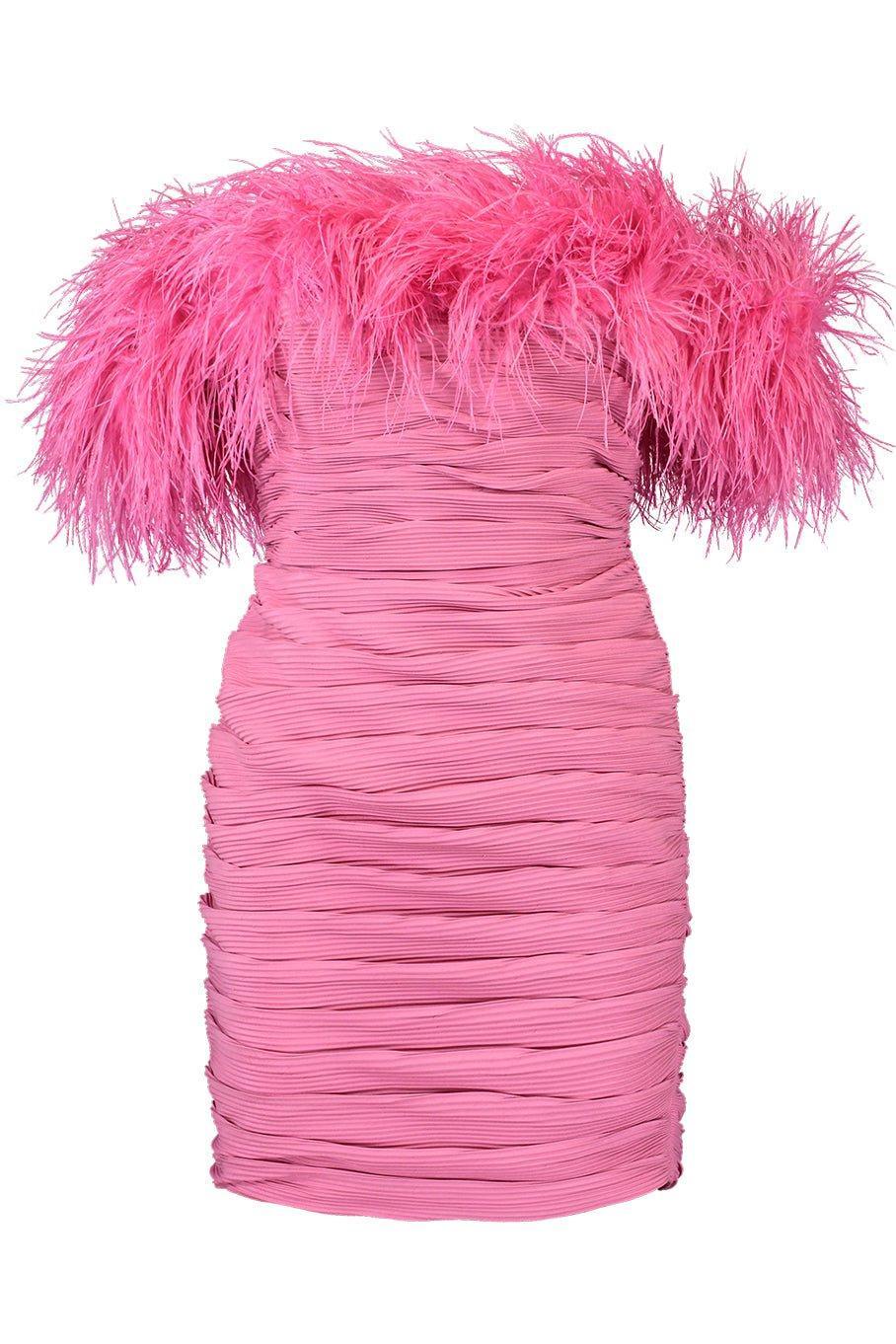 RACHEL GILBERT-Zion Mini Pleated Dress- Pink-