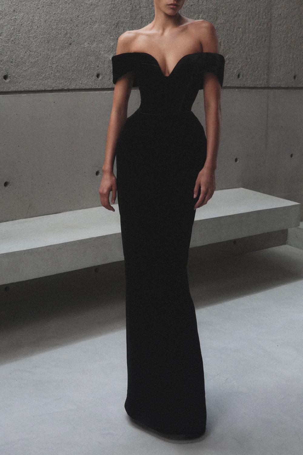 Ryn Gown-BLACK-4-CLOTHINGDRESSGOWN-RACHEL GILBERT
