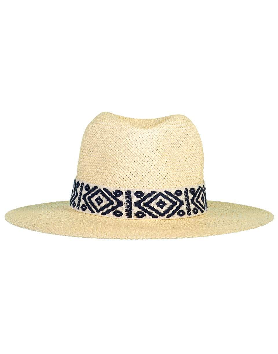 RAFFAELLO BETTINI-Large Panama Fedora Rhombus Band Hat-