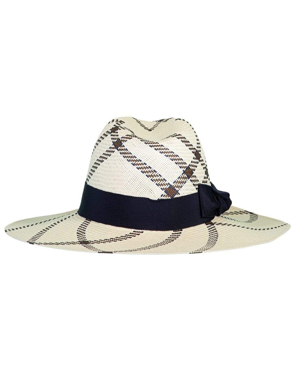RAFFAELLO BETTINI-Large Brim Paper Hat with Bow-