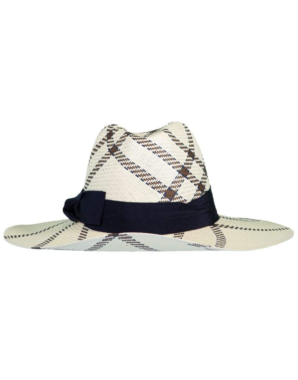 RAFFAELLO BETTINI-Large Brim Paper Hat with Bow-