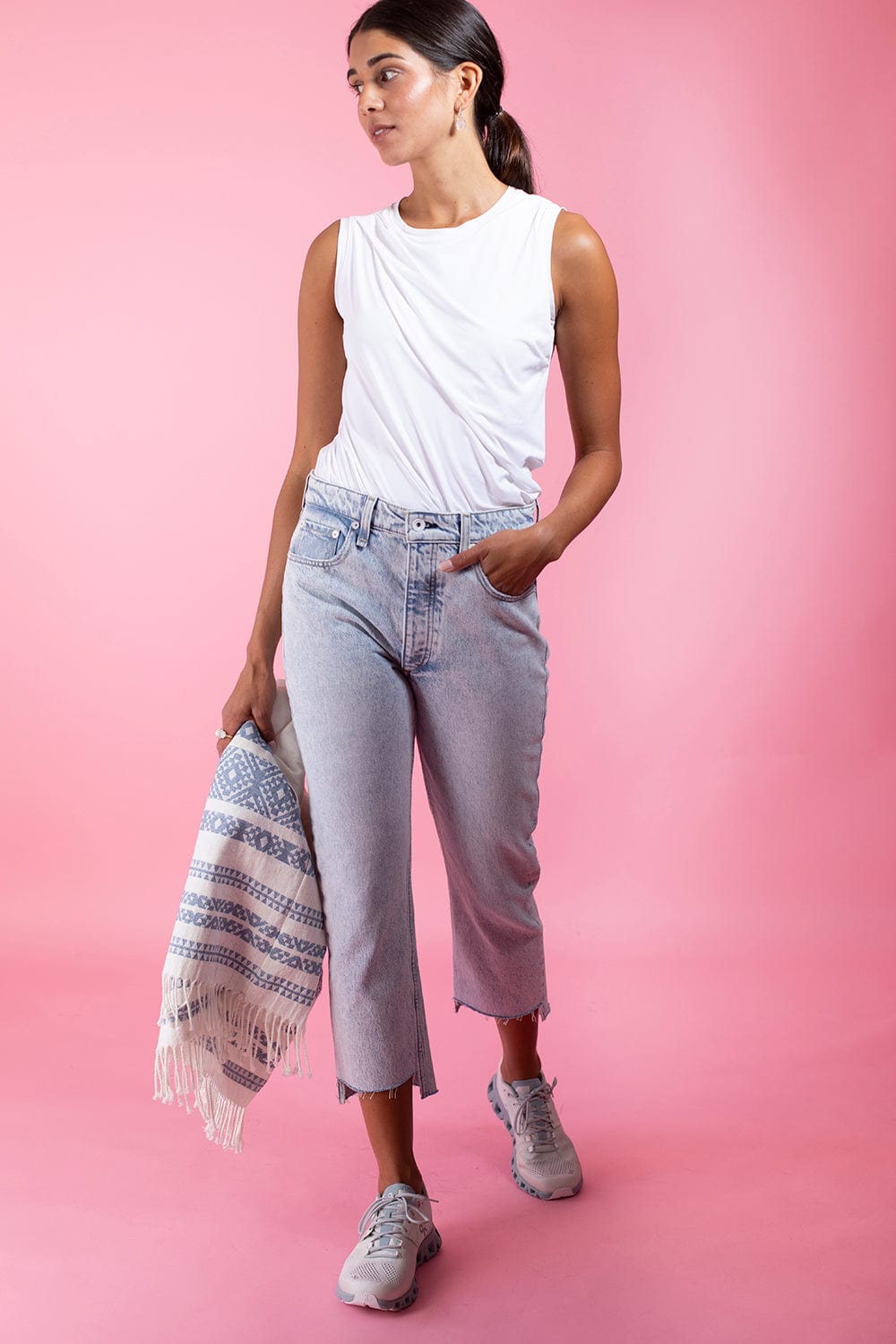 RAG & BONE-Rose Drape Tank Bodysuit - White-
