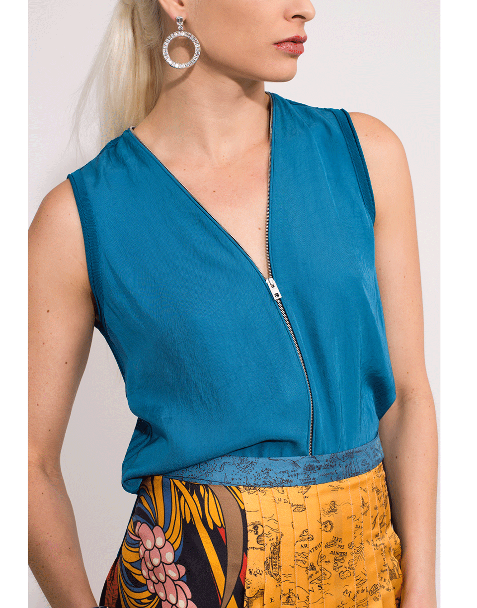 RAG & BONE-Zip Front Valerie Top-