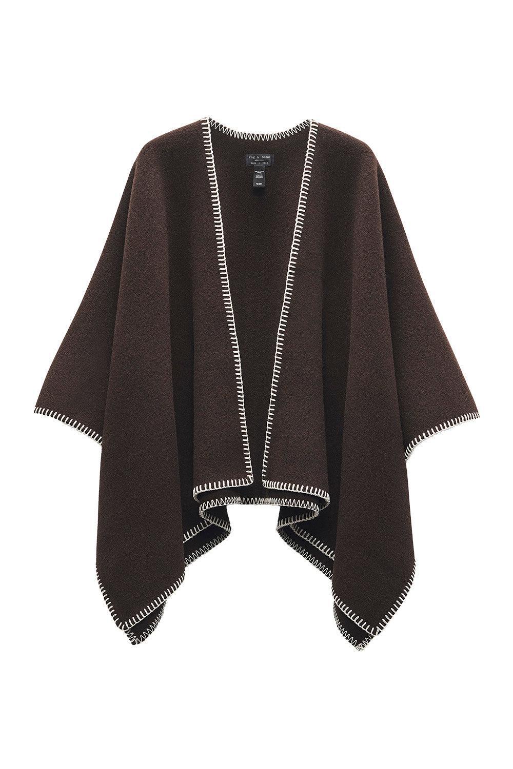 RAG & BONE-Ingrid Poncho - Mahogany-MAHOGANY