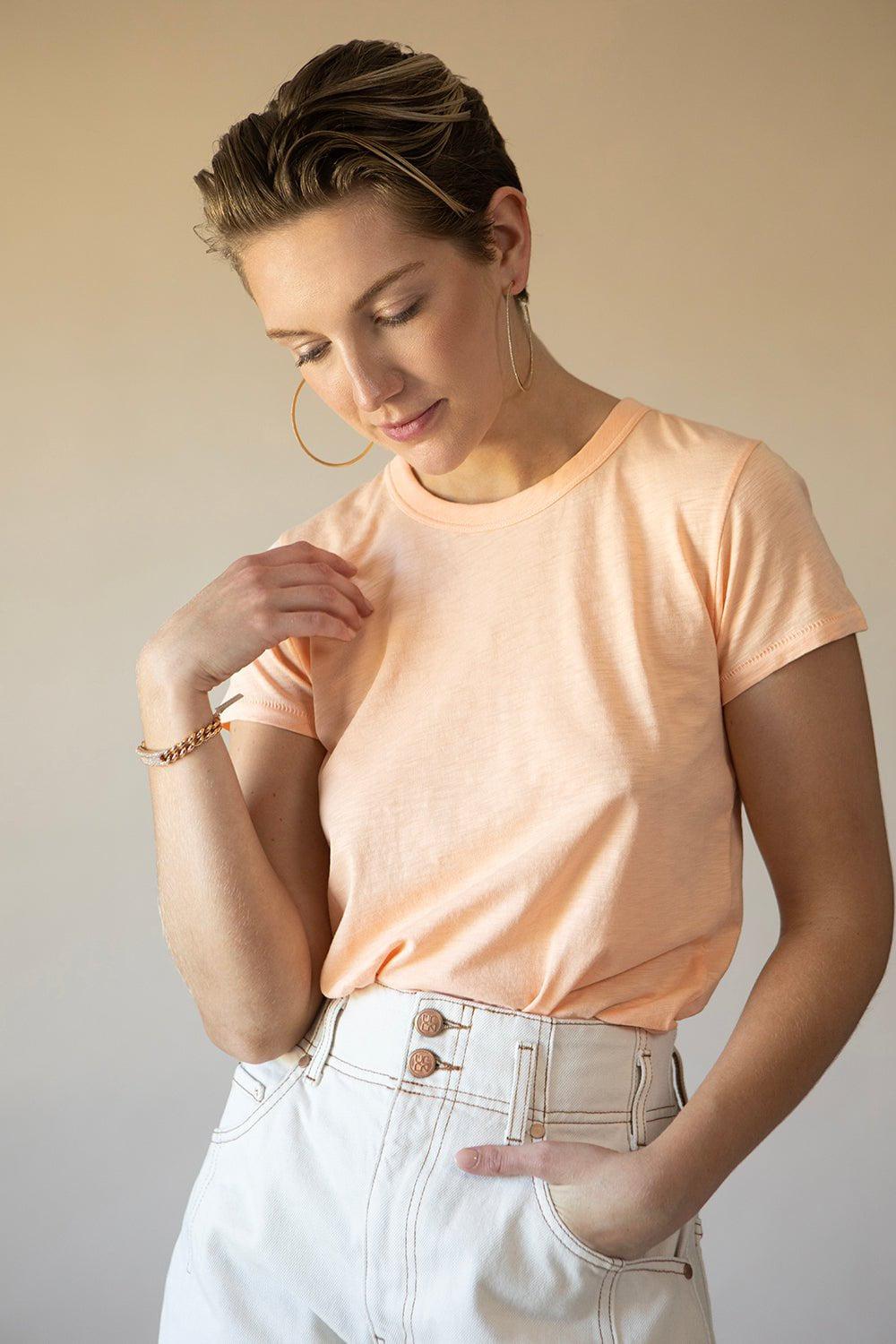 RAG & BONE-The Slub Tee - Melon-