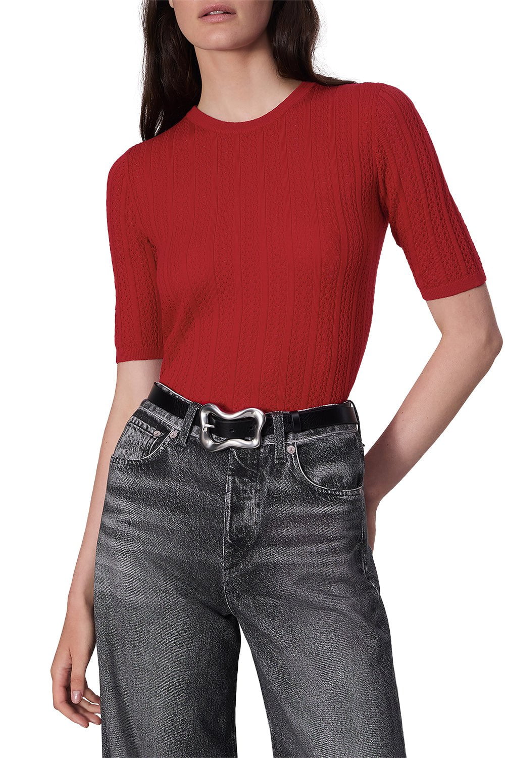 RAG & BONE-Short Sleeve Tina Crewneck-