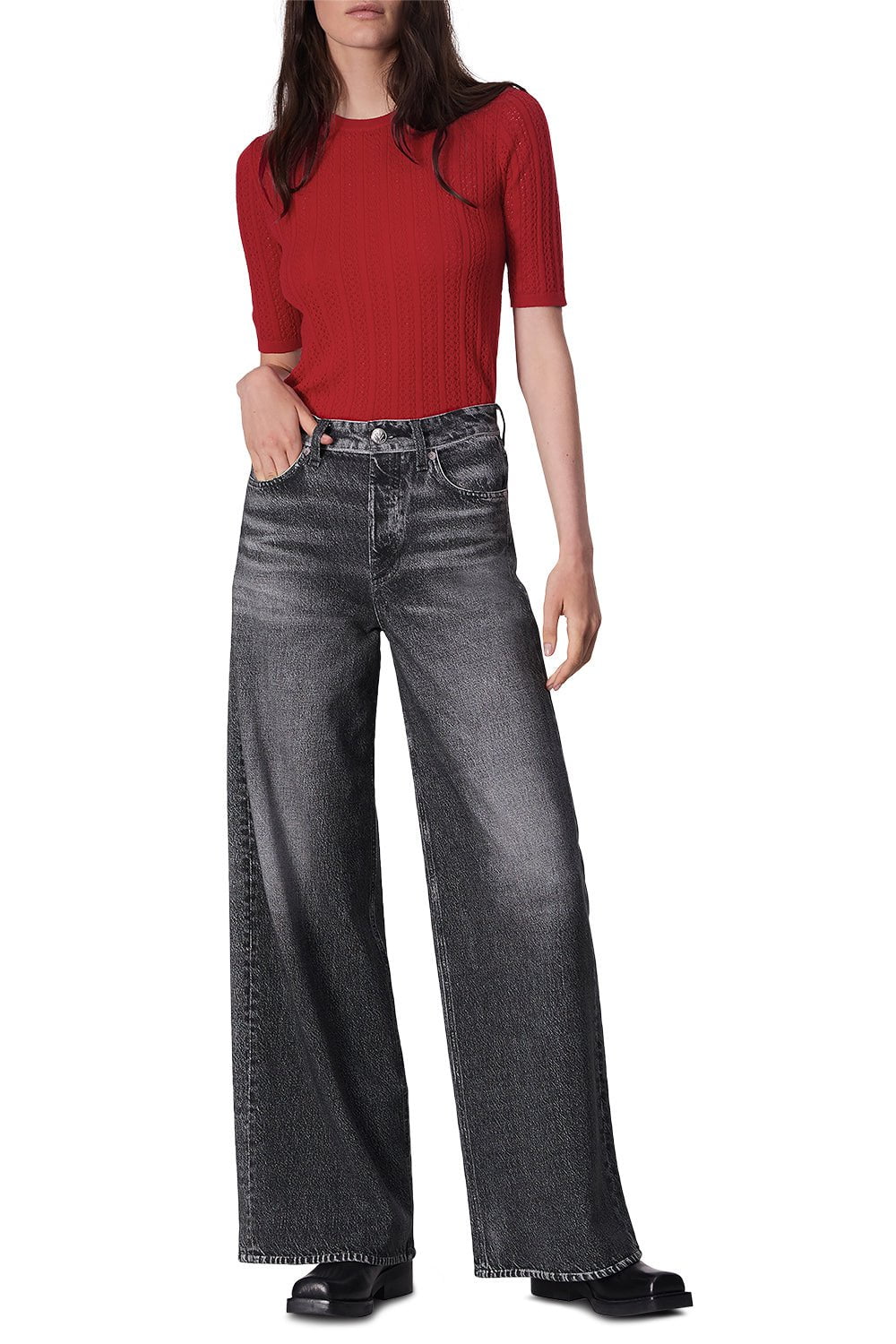 RAG & BONE-Short Sleeve Tina Crewneck-