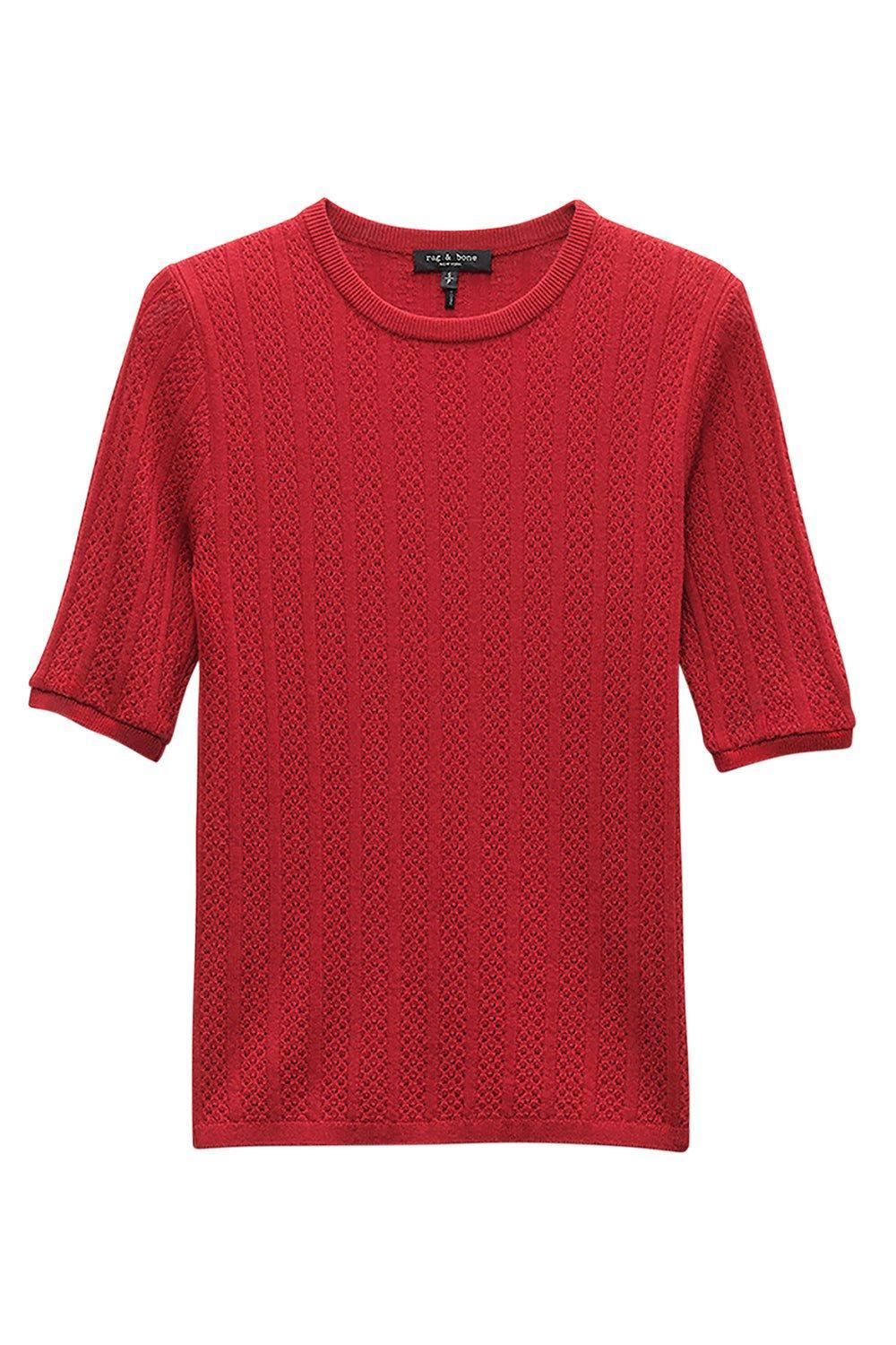 RAG & BONE-Short Sleeve Tina Crewneck-