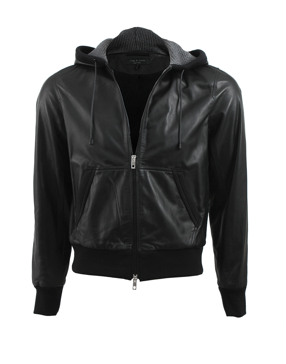 RAG & BONE-Christopher Leather Hoodie-
