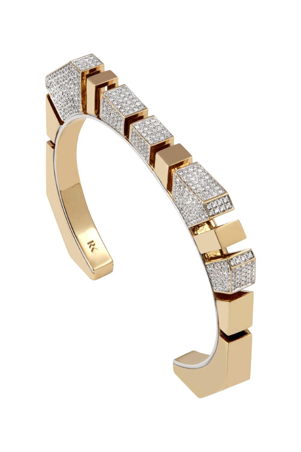 Diamond Full Pave Bold Bracelet-YELLOW GOLD-JEWELRYFINE JEWELBRACELET O-RAINBOW K
